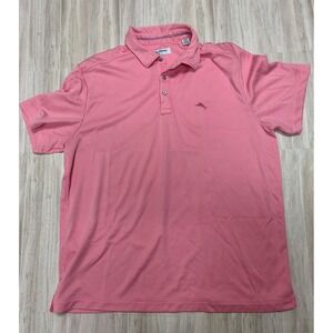 Tommy Bahama IslandZone Mens Pink Polo Shirt Short Sleeve Size L